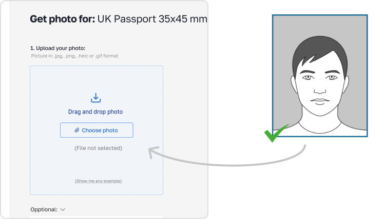 Upload your visa photo to PhotoGov